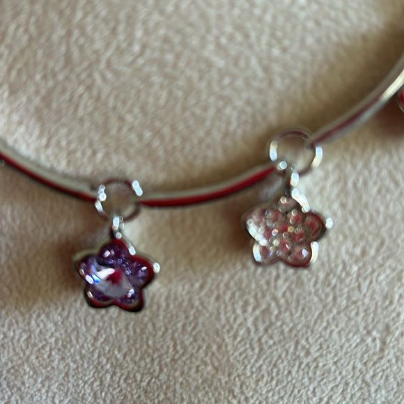 Lavender Crystal Flowers with Pavé Cubic Zirconia Flowers Necklace-Boutique - Picture 8 of 9